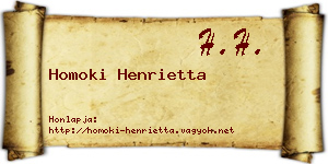 Homoki Henrietta névjegykártya