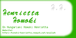 henrietta homoki business card